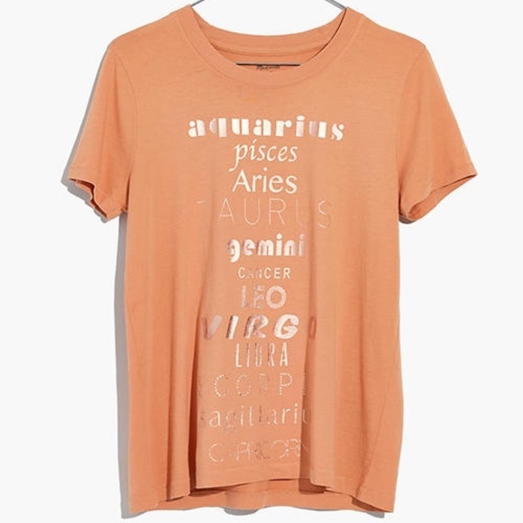 MADEWELL Rose Gold Foil Zodiac Graphic Short Sleeve T-Shirt Size M - Picture 11 of 11